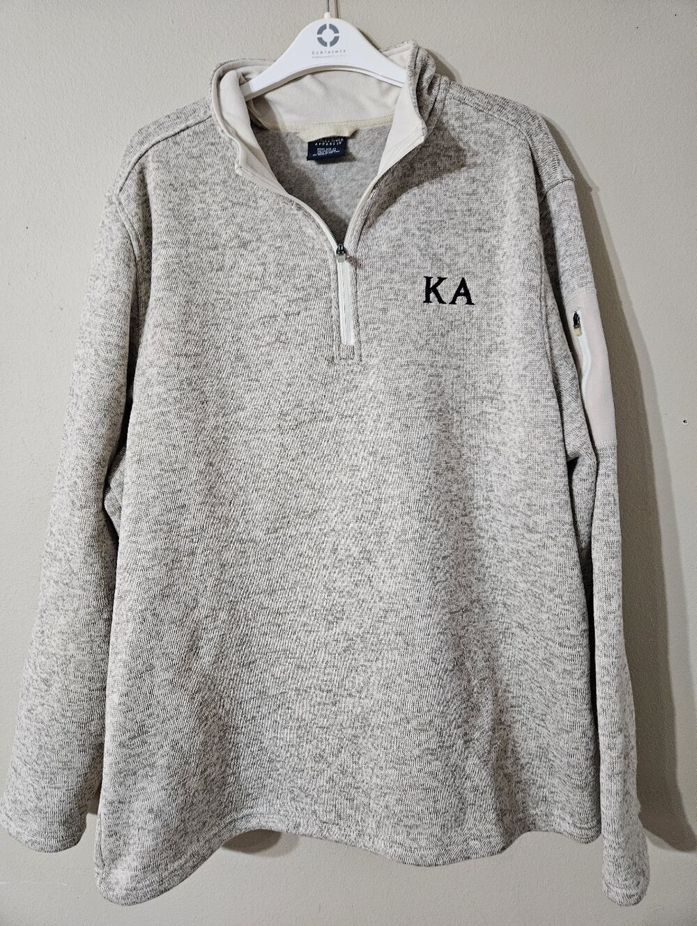 Charles River Kappa Alpha Embroidered Quarter Zip Sweater XL